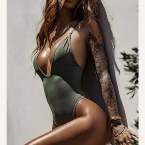 Gooseberry one piece swimsuit, sage green, size M, tags, never been worn